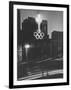 Neon Olympic Symbol in Melbourne-John Dominis-Framed Photographic Print