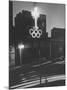 Neon Olympic Symbol in Melbourne-John Dominis-Mounted Photographic Print