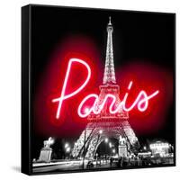 Neon Paris RB-Hailey Carr-Framed Stretched Canvas