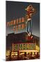 Neon, Pioneer Club, Las Vegas, Nevada-null-Mounted Art Print