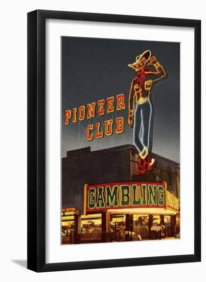 Neon, Pioneer Club, Las Vegas, Nevada-null-Framed Art Print