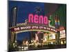 Neon Reno Sign on North Virginia Street, Nevada, USA-Walter Bibikow-Mounted Photographic Print