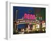 Neon Reno Sign on North Virginia Street, Nevada, USA-Walter Bibikow-Framed Photographic Print