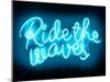 Neon Ride The Waves AB-Hailey Carr-Mounted Art Print