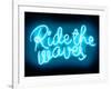 Neon Ride The Waves AB-Hailey Carr-Framed Art Print