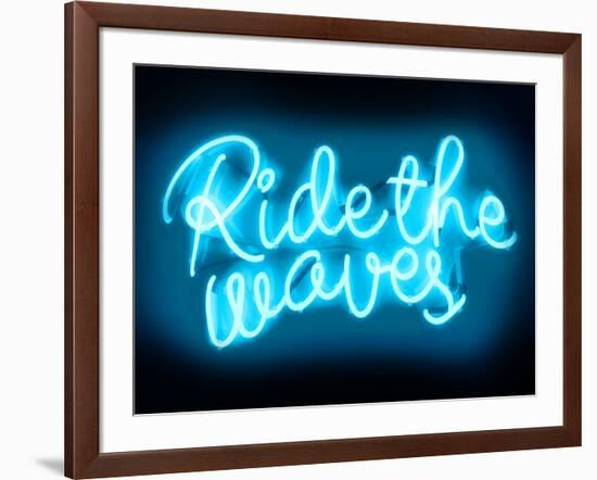 Neon Ride The Waves AB-Hailey Carr-Framed Art Print