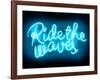 Neon Ride The Waves AB-Hailey Carr-Framed Art Print