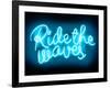 Neon Ride The Waves AB-Hailey Carr-Framed Art Print