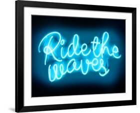 Neon Ride The Waves AB-Hailey Carr-Framed Art Print