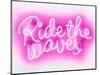 Neon Ride The Waves PW-Hailey Carr-Mounted Art Print