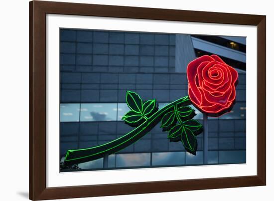 Neon rose, Waterfront Park, Portland, Oregon, USA-Panoramic Images-Framed Photographic Print