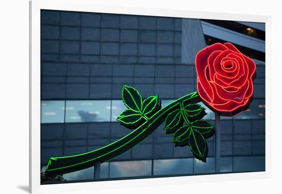 Neon rose, Waterfront Park, Portland, Oregon, USA-Panoramic Images-Framed Photographic Print