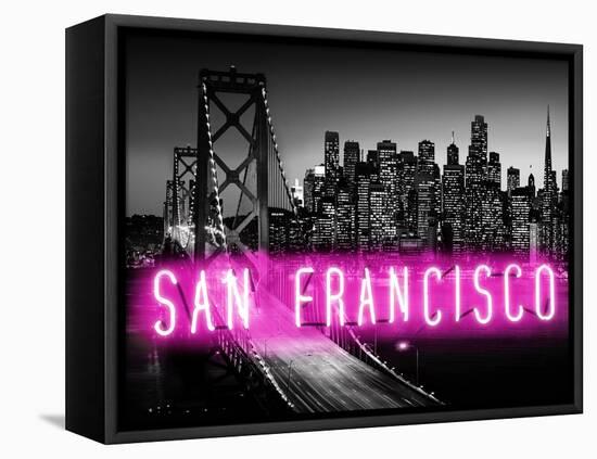 Neon San Francisco PB-Hailey Carr-Framed Stretched Canvas