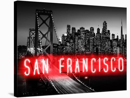 Neon San Francisco RB-Hailey Carr-Stretched Canvas