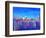 Neon Shimmering Skyline of Chicago Skyline at Night-Martina Bleichner-Framed Art Print