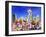 Neon Shimmering Skyline of Seattle With Space Need-Martina Bleichner-Framed Art Print
