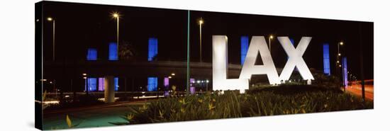 Neon Sign at an Airport, Lax Airport, City of Los Angeles, Los Angeles County, California, USA-null-Stretched Canvas
