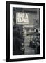 Neon Sign for Tapas Bar, Dusk, Ile Rousse, La Balagne, Corsica, France-Walter Bibikow-Framed Photographic Print