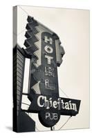 Neon Sign for the Chieftain Hotel and Pub, Squamish, British Columbia, Canada-Walter Bibikow-Stretched Canvas