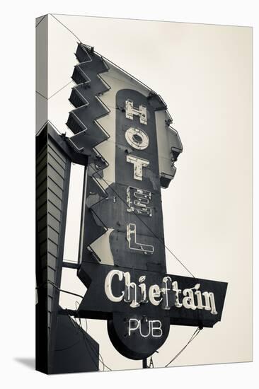 Neon Sign for the Chieftain Hotel and Pub, Squamish, British Columbia, Canada-Walter Bibikow-Stretched Canvas