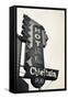 Neon Sign for the Chieftain Hotel and Pub, Squamish, British Columbia, Canada-Walter Bibikow-Framed Stretched Canvas