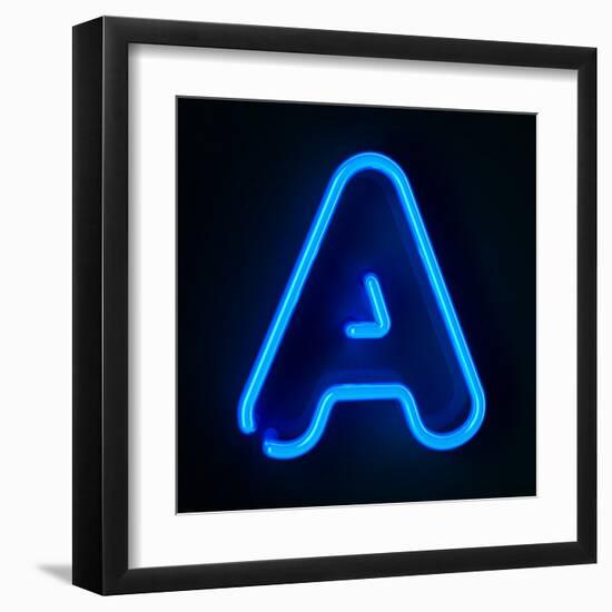 Neon Sign Letter A-badboo-Framed Art Print