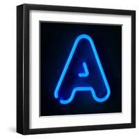 Neon Sign Letter A-badboo-Framed Art Print