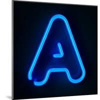 Neon Sign Letter A-badboo-Mounted Art Print