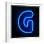 Neon Sign Letter G-badboo-Framed Art Print