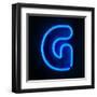 Neon Sign Letter G-badboo-Framed Art Print