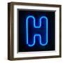 Neon Sign Letter H-badboo-Framed Art Print