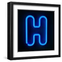 Neon Sign Letter H-badboo-Framed Art Print