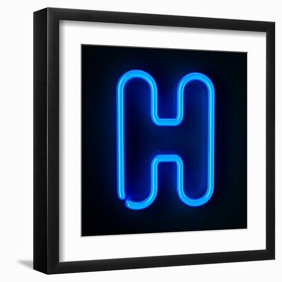 Neon Sign Letter H-badboo-Framed Art Print