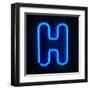 Neon Sign Letter H-badboo-Framed Art Print