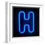 Neon Sign Letter H-badboo-Framed Art Print