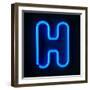 Neon Sign Letter H-badboo-Framed Art Print