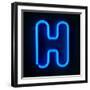 Neon Sign Letter H-badboo-Framed Art Print