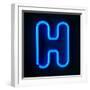 Neon Sign Letter H-badboo-Framed Art Print