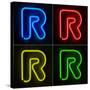 Neon Sign Letter R-badboo-Stretched Canvas