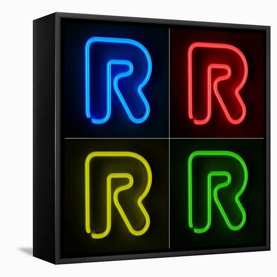 Neon Sign Letter R-badboo-Framed Stretched Canvas