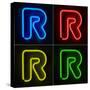 Neon Sign Letter R-badboo-Stretched Canvas