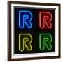 Neon Sign Letter R-badboo-Framed Art Print