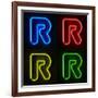 Neon Sign Letter R-badboo-Framed Art Print