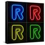 Neon Sign Letter R-badboo-Framed Stretched Canvas