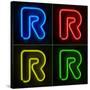 Neon Sign Letter R-badboo-Stretched Canvas