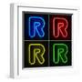 Neon Sign Letter R-badboo-Framed Art Print