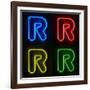 Neon Sign Letter R-badboo-Framed Art Print