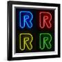 Neon Sign Letter R-badboo-Framed Art Print