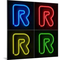 Neon Sign Letter R-badboo-Mounted Art Print