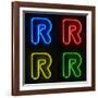 Neon Sign Letter R-badboo-Framed Art Print